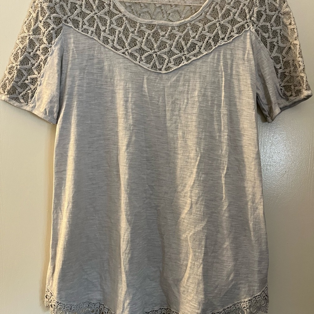 Lace Women's Blouse in Gray